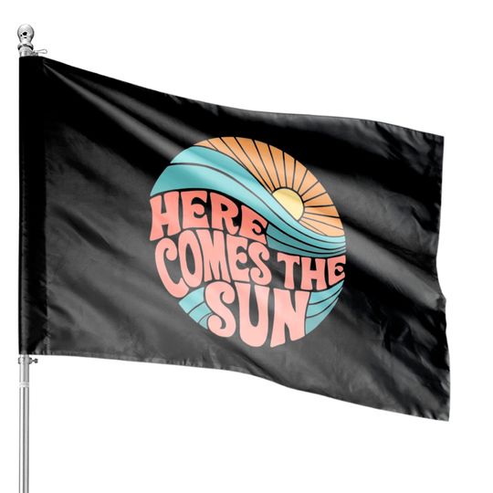 Pink Groovy Here Comes the Sun Classic House Flags