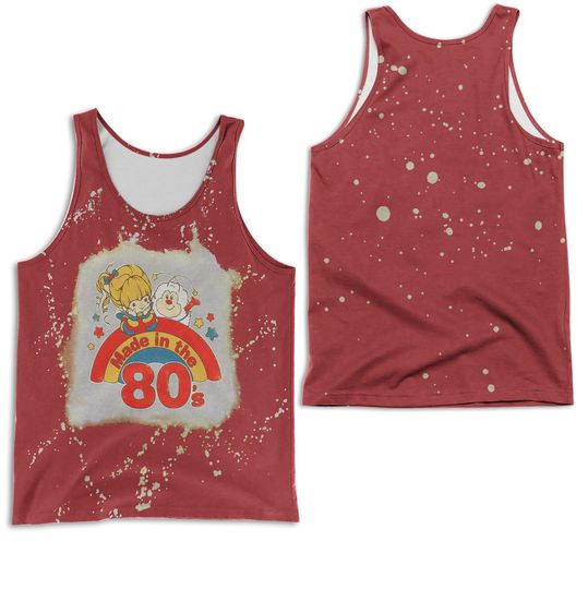 Bleached Rainbow Brite Made in the 80's 3D Tank top