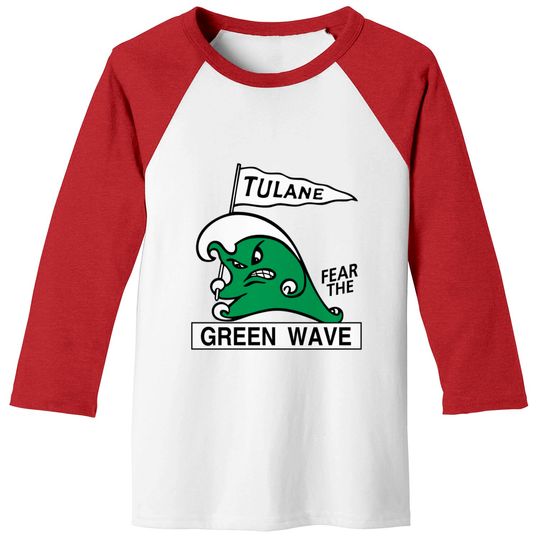 Retro Tulane Fear The Green Wave - Tulane - Baseball Tees