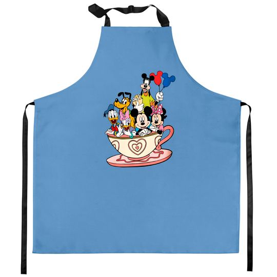 Mickey And Friends Kitchen Aprons, Disney Family Kitchen Aprons, Disneyland Kitchen Aprons, Disneyworld Kitchen Aprons, Disney Balloon Kitchen Aprons, Disney Vacation Kitchen Aprons