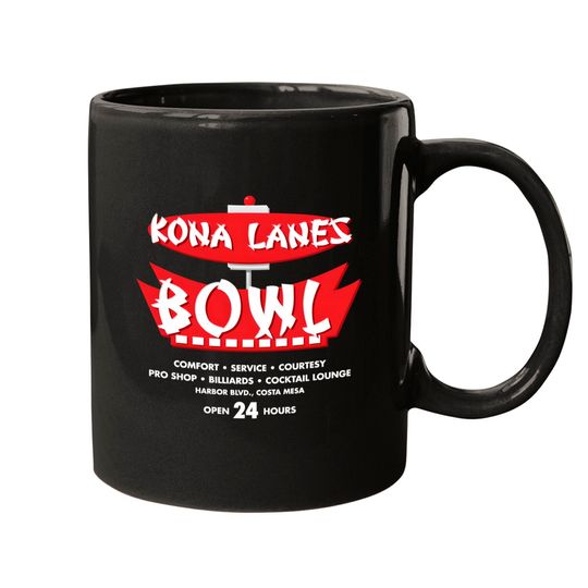 KONA LANES BOWLING ALLEY Mugs - Defunct Bowling Center in Costa Mesa, California - Kona Lanes Bowl - Mugs