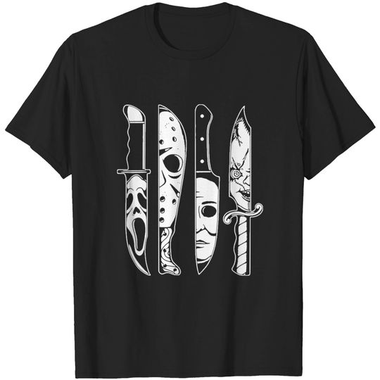 Knives Horror machete Movie Friday Halloween Goth Evil - Horror Movies Character - T-Shirt