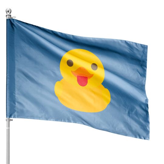 Yellow Cool Rubber Duck House Flags