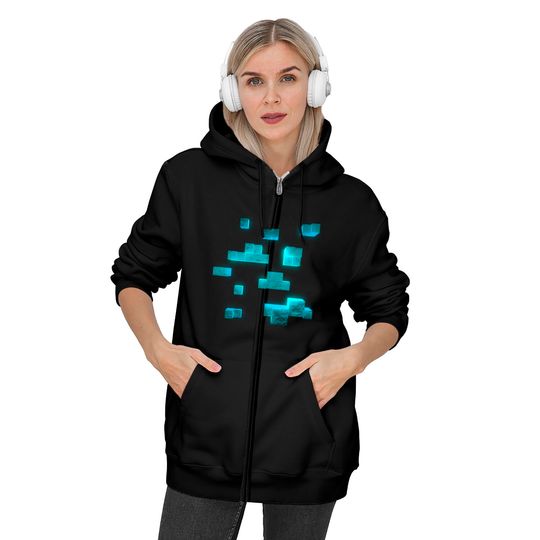 Diamond Ore - 3D - Minecraft - Zip Hoodies