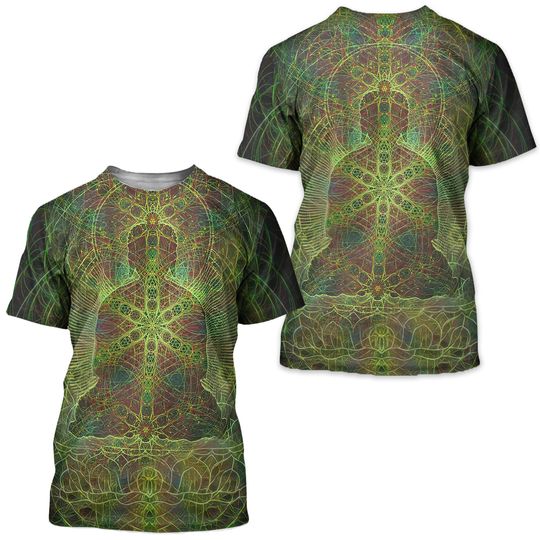 Psychedelic Rainbow Buddha' UV Trippy T shirt 3D