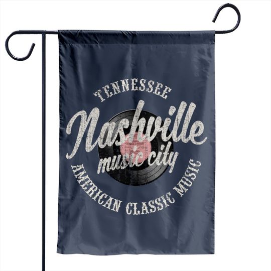 Nashville Music City Vinyl Vintage Garden Flags