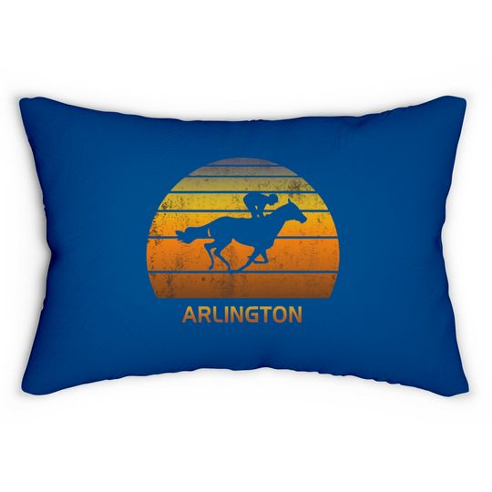 Retro Arlington Illinois Horse Racing Park Lumbar Pillow Lumbar Pillows