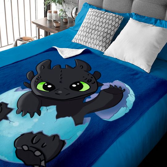 Baby Toothless the dragon in egg, Easter egg, how to train your dragon, night fury - How To Train Your Dragon Toothless - Baby Blankets