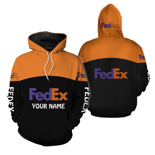 Fedex Orange half black Hoodie 3d