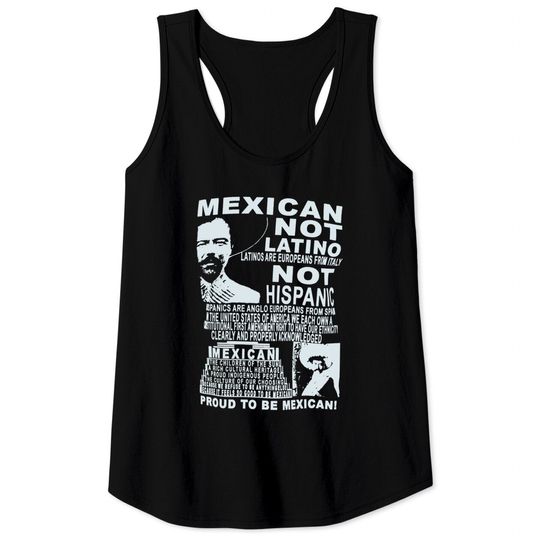 Mexican Not Latino Emiliano Zapata Tank Tops Cool Mexico Tee