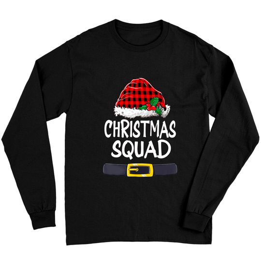 Christmas Squad Family Pajamas Santa Red Plaid Xmas Long Sleeves