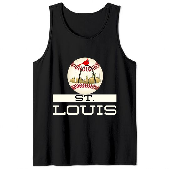 Saint Louis Red Cardinal Tank Tops Cool Baseball Skyline Logo Sweatshirt
