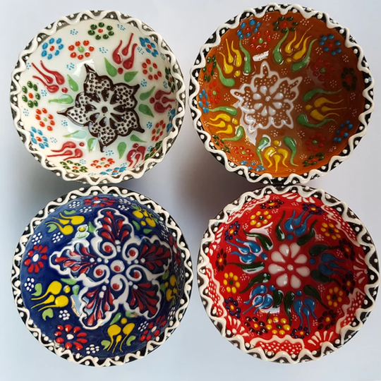 Set of 4 Ceramic Bowls, Handmade Turkish Ceramic Bowl Set, Ceramic Large Bowl, Handmade Pottery, Christmas Gifts, Ceramic Home Decor