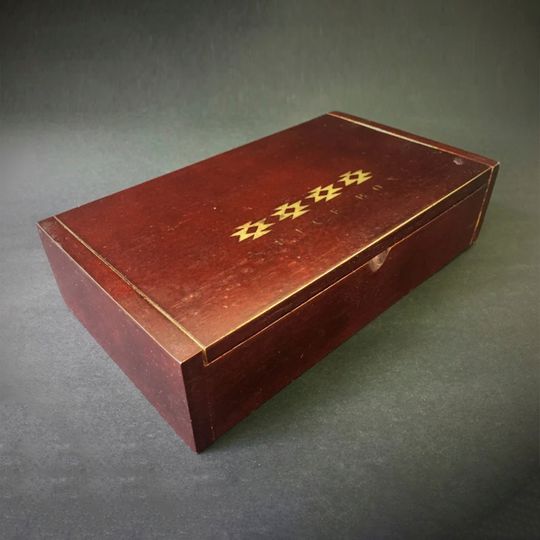 Vintage Wooden Spice Box Sri Lanka Six Compartments Hinged Lid