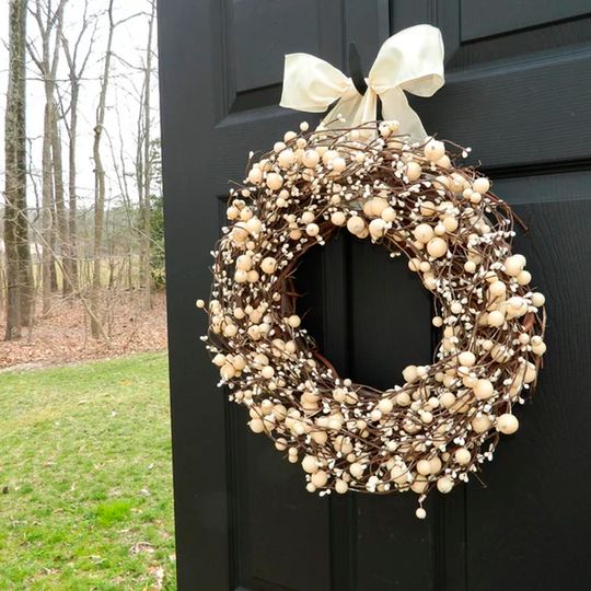 Everyday Wreath - Cream Berry Wreath - All Season Wreath