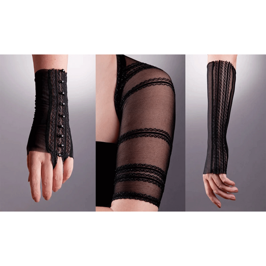 Black lace gloves, Beaded Gloves, Fingerless black glove