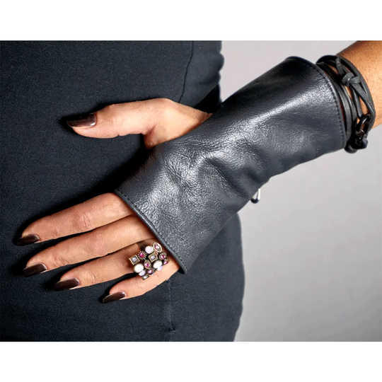 Leather gloves fingerless, fashion Short gloves for Women or Men