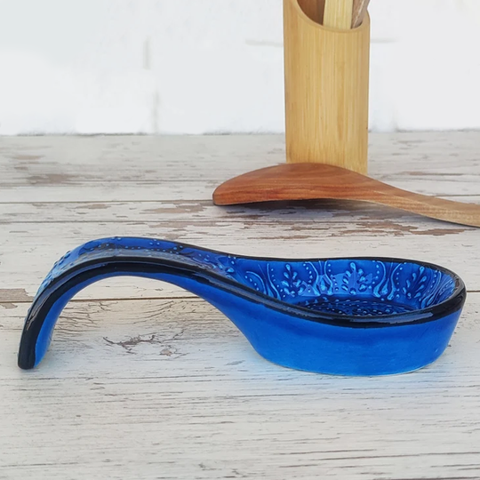 Ceramic Spoon Rest Handmade Spoon Holder, Kitchen Utensil Holder