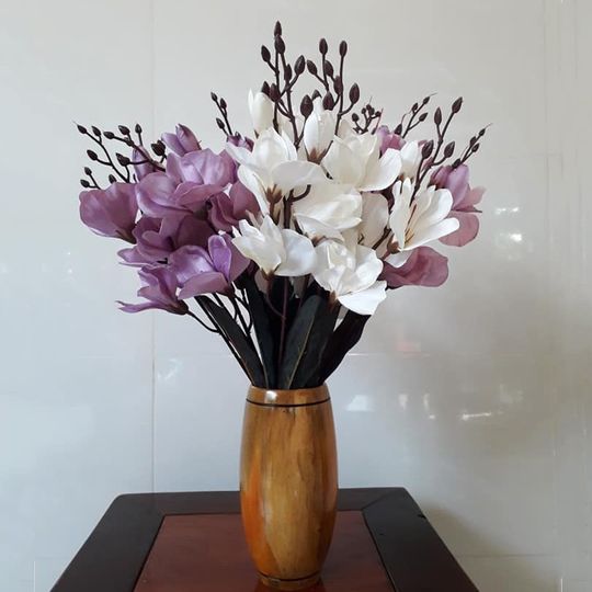 Wooden Cylinder Flower Vase, Handmade Vases, Gift For Her