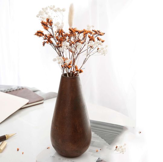 Art Wooden Teardrop-shaped Flower Vase, Handmade Vases