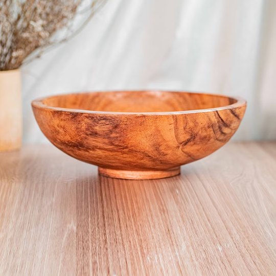 Handcrafted Acacia Wood Bowl | Rustic Bowl for Salad, Pasta, Fruits | Tableware Gift