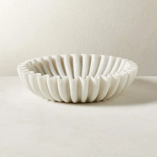 Marble Fluted Bowl, Scalloped Bowl, Marble Ruffle Bowl, Marble Jewellery Dish