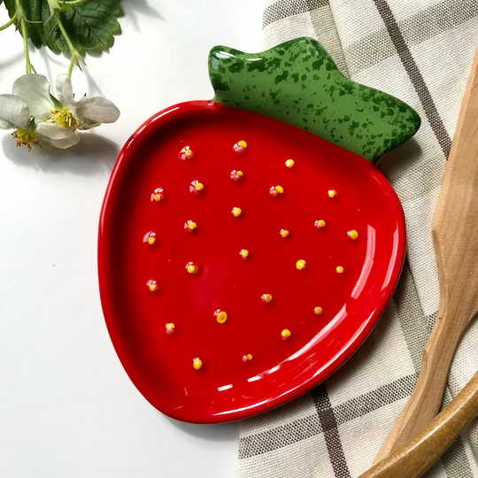 Handmade Ceramic Strawberry Spoon Holder