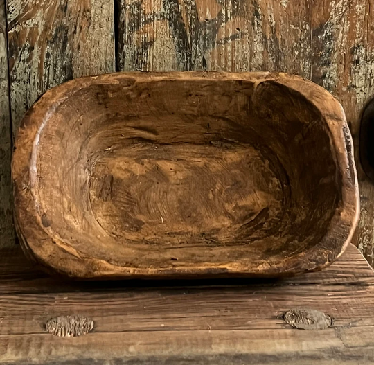 Rustic hand carved wooden dough bowl , wooden bowl