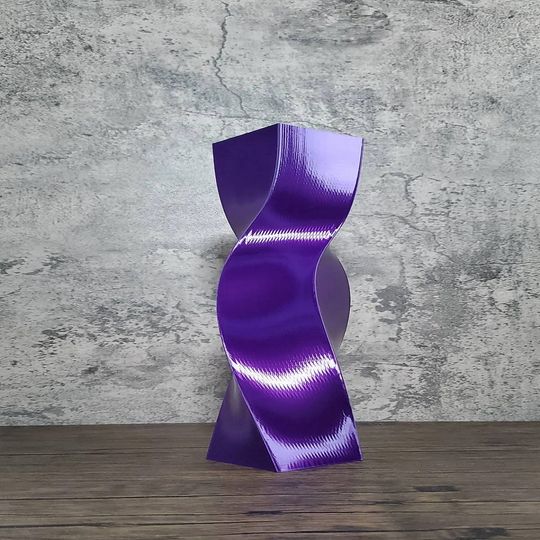 Tall Geometric Purple Vase or Centerpiece Flower Vase Home Decor