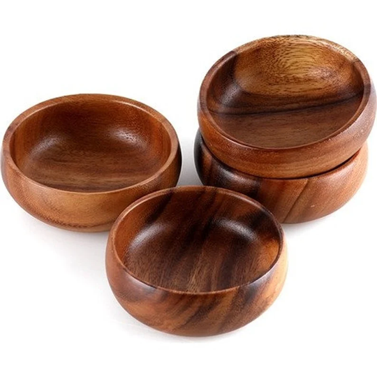 Handmade Bamboo Bowl, Tiny Wood Bowl, Bamboo Bowl Set of 4, Small Bowl