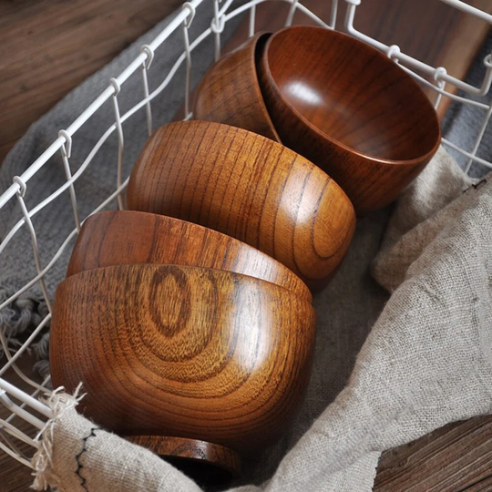 Japanese Style Bowl, Wooden Soup Bowl, Eco-friendly Wooden Food Container
