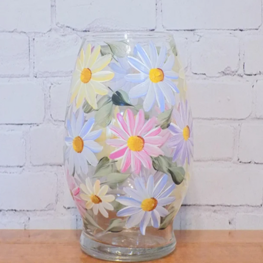 Hand Painted Daisy Vase