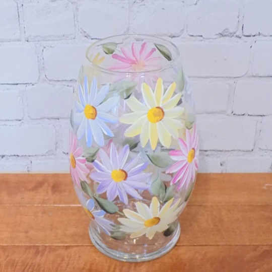 Hand Painted Daisy Vase