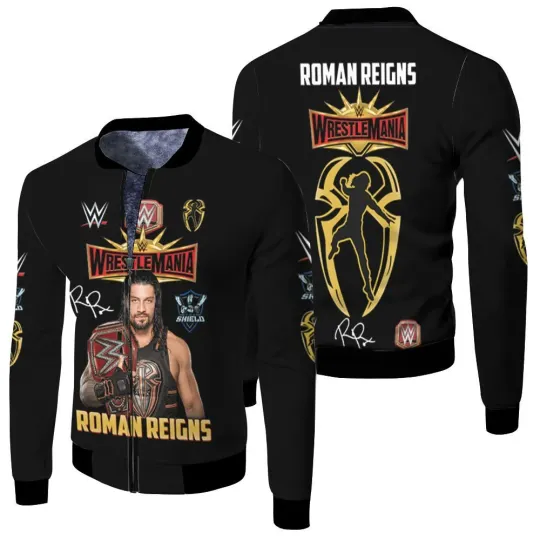 Roman Reigns Wrestlemania Wwed Legend Signed For Fan 3D Fleece Bomber Jacket