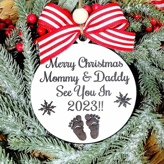 Baby Christmas Ornament Expecting Parents New Mommy Daddy To Be Baby Gifts Pregnancy