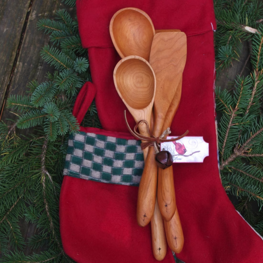 handmade wooden utensils set - 4 pcs