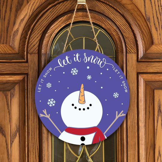 Let It Snow Snowman Door hanger for Christmas Decor