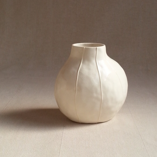 Minimalist white ceramic vase