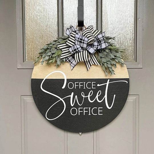 Office Sweet Office Door Hanger, Office Decor Christmas Welcome Sign