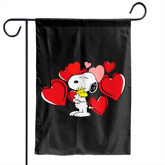 Valentines Day Snoopy Dog Heart Balloons Garden Flags