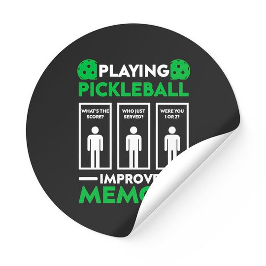 Pickleball Player Playing Pickleball Improves Memory - Pickleball - Stickers