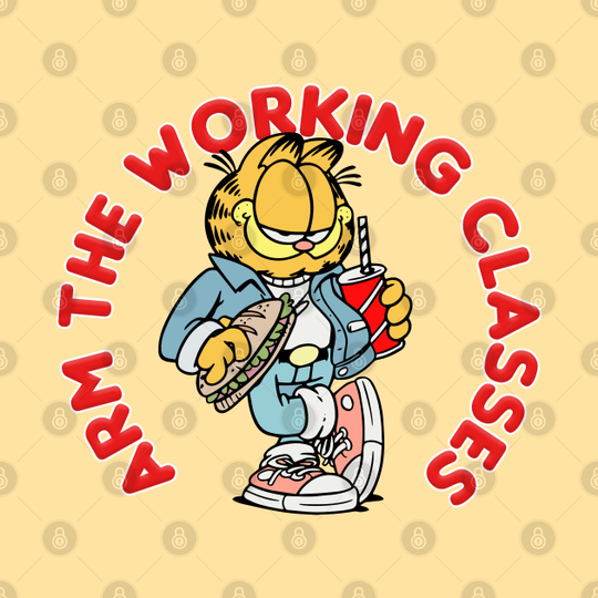 Arm The Working Classes / Garfield Meme Design - Garfield - Tapestry