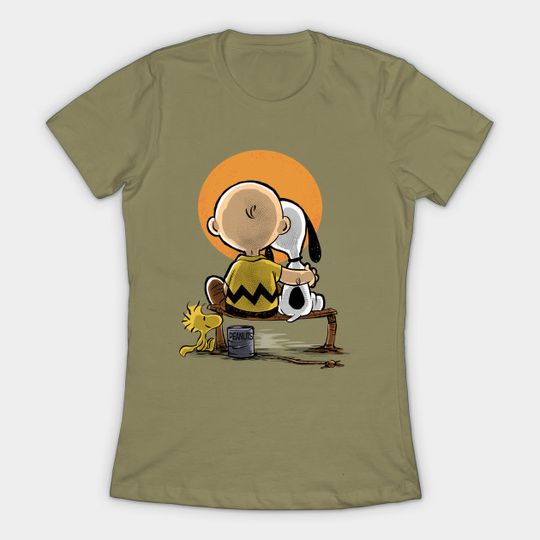 Friends Gazing at the Moon - Snoopy - T-Shirt