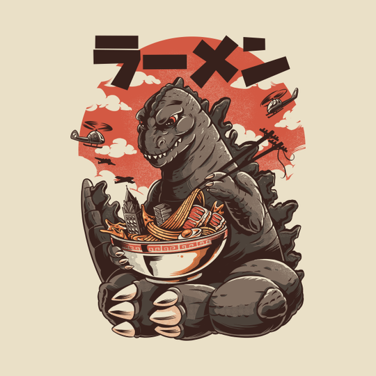 Kaiju's Ramen - god zilla - T-Shirt