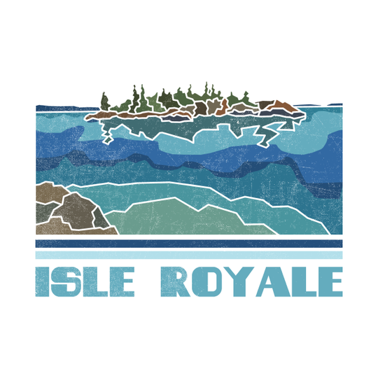 Isle Royale National Park Nature Lover Vintage Retro Skyline Hiking Outdoor Travel Adventure - Isle Royale - T-Shirt