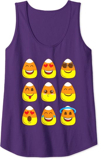 Emoji Tank Top Cute Candy Corn Emojis Funny Halloween Kawaii Emoticons Gift