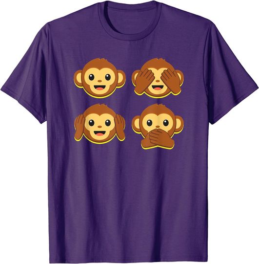 Emoji T-Shirt Emoji Monkey Chimpanzee See Emotag Listen Talk