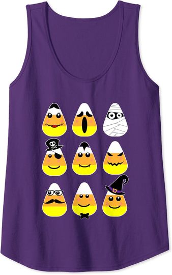 Emoji Tank Top Cute Candy Corn Emojis Funny Halloween Kawaii Emoticons Gift