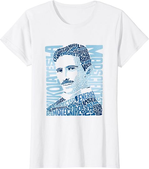 Nikola Tesla Illustration T-shirt by Glitschika Designs