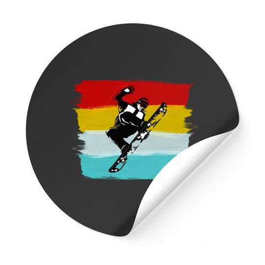 Retro Snowboarder - Snowboard - Stickers